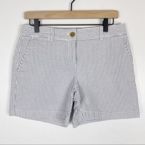 LOFT blue stripe seersucker shorts size 4